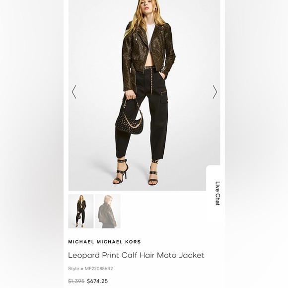 New MICHAEL MICHAEL KORS
Leopard Print Calf Hair Moto Jacket Size M - Picture 4 of 17